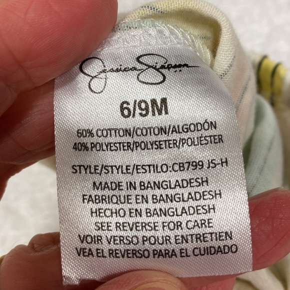 Jessica Simpson 2 piece striped summer set 6/9m - Picture 8 of 8